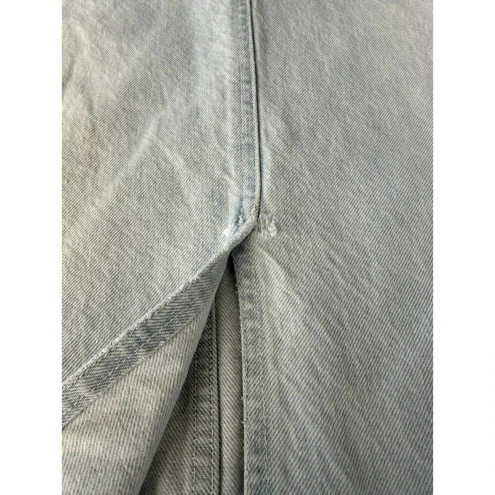 KORS by Michael Kors Light Blue Denim Midi Skirt with Lace-Up Detail Sz 8